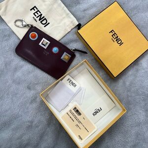 Fendi studded key pouch